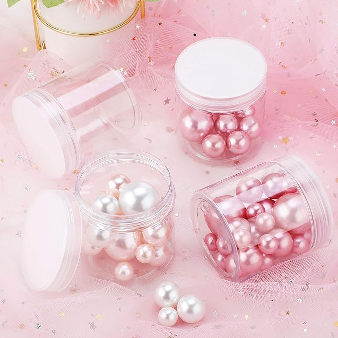 SATINIOR 6 Pack 10 oz Plastic Jars Containers with Lids Wide-mouth Refillable Leakproof Reusable Round Empty Jars for Travel Cosmetic Dry Food Spice Candy Cookie Home Kitchen Organizing (Clear)