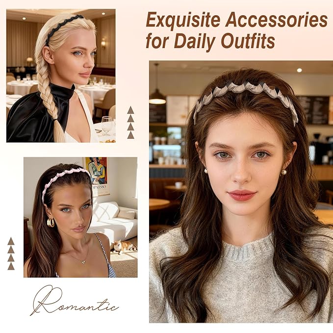 Molizummy 6 PCS Zig Zag Headbands for Women and Men, Non Slip Wavy Head bands with Teeth Comb, Plastic U Shape Headbands for Girls, Classic 90s Hair Accessories for Face Washing Skin Care Makeup