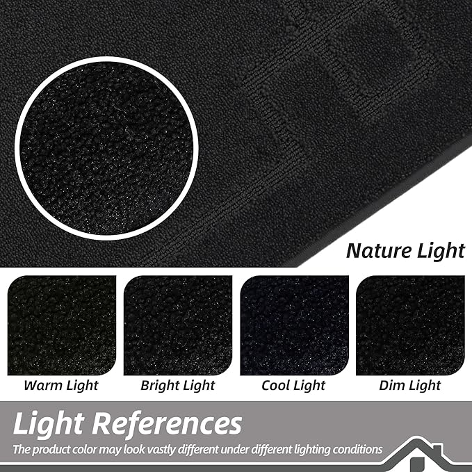 BEQHAUSE Door Mat 36" x 60", Non-Slip Door Mats Indoor Entryway Rugs Washable Low-Profile Absorbent and Stain Resist Floor Mats, Dog Door Mat for Front Back Door, Mud Wet Shoes & Paws, Black