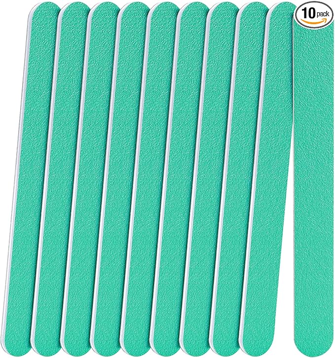 Nail File, 10 PCS Fingernail Files 7" Long 80/80 Grit Emery Boards for Nails - Professional Nail Files Washable for Acrylic, Gel, Dip Powder, and Poly Gel Nail - Coarse Rough Grit