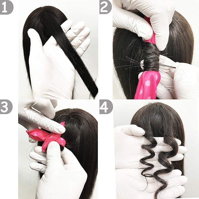 Aimin Hair Heatless Curlers, Soft Hair Curlers To Sleep In, Overnight Heatless Curls For Long Hair, No Heat Foam Curlers, Satin Sponge Rollers For Hair(20 pcs, dark colour) …