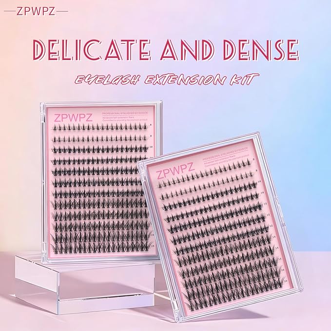 Manga Lash Clusters Kit Eyelash Clusters Eyelashes Anime Lash Clusters With Spikes Eyelash Extension Kit With Lash Bond And Seal Wet Look Spiky Cluster Lashes (Anime lash 240pcs)