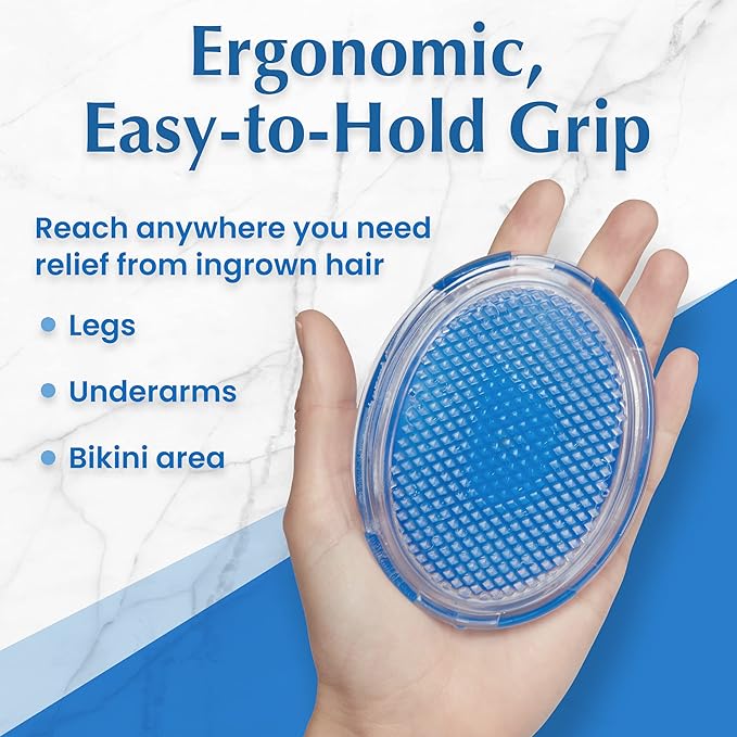 Dylonic Exfoliating Body Scrub Razor Bump Brush and Ingrown Hairs Solution - Skin Exfoliator for Body Shaving Irritation, Strawberry Legs, Armpit, Bikini Line - Exfoliator Scrubber Loofah