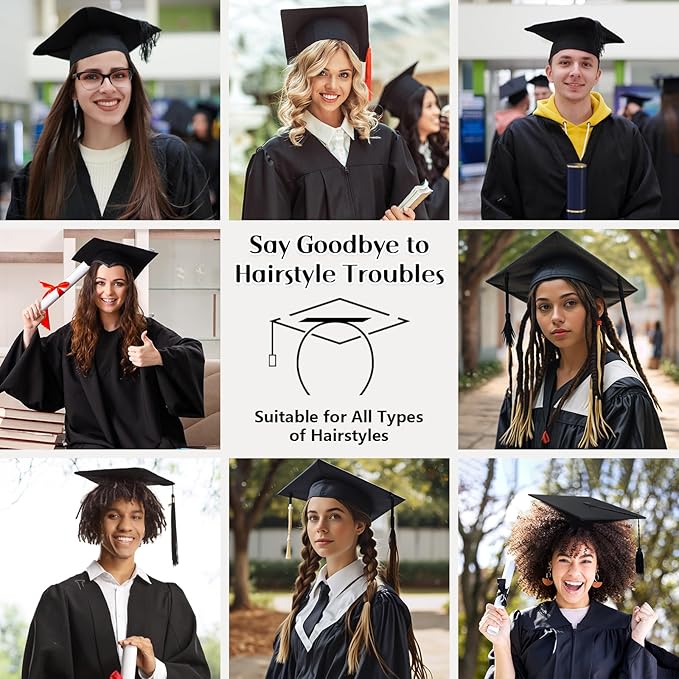 UQM Graduation Cap Headband, Anti-fall Grad Cap Headband Hat Accessories for Graduates Students, Keeps Hairstyle Fixed
