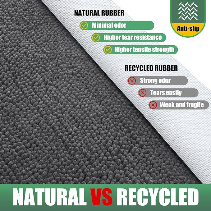 IM HOME Chenille Absorbent Outdoor Doormat 60" x 48", Washable Muddy Door Mats for Dog Non Slip Indoor Doormats Dog Mat for Muddy Paw Front Inside Doormats for Entryway Grey