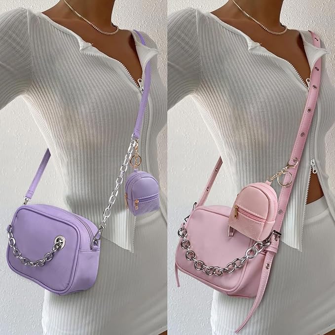 4Pcs Mini Backpack Keychain,Cute Cosmetic Bag for Women Christmas Gifts for Grandkids,PU Leather Makeup Bag Key Pocket Lipstick Bag Birthday Gifts for 4 5 6 7 8 9 10 11 12 Year Old Girls