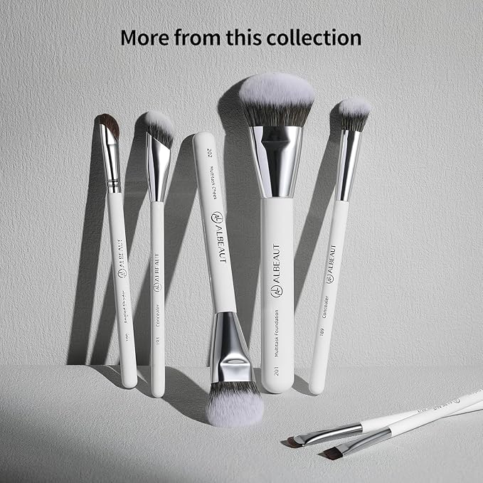 Concealer Makeup Brushes Set, Angled Under Eye Brightening Brushes for Liquid, Cream, Stick Concealer Foundation Nose Contour Eyeshadow Blending (189193)