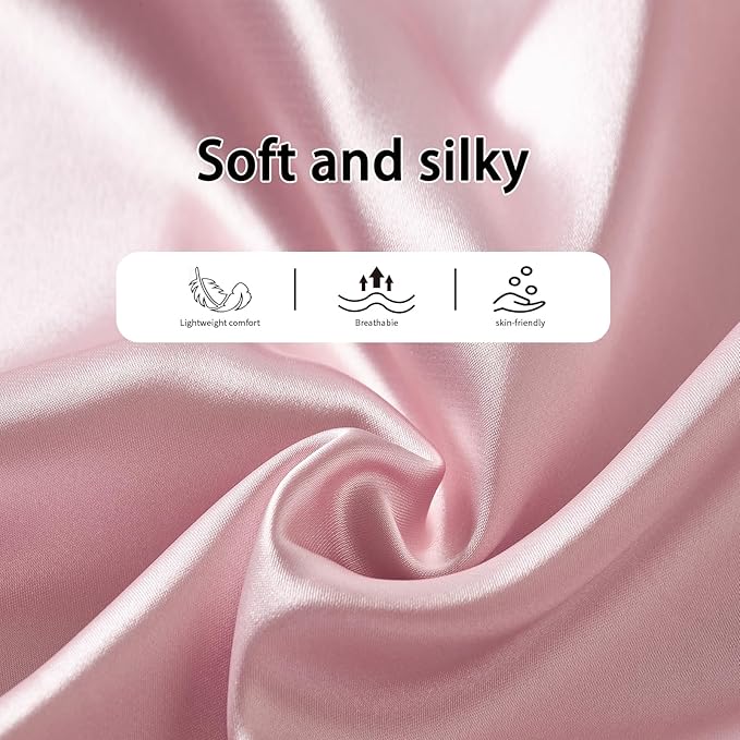 2 Pack Silk Bonnet for Sleeping Women Adjustable Double Layer Satin Bonnet Reduce Friction Prevent Frizz Natural Curly Hair (Brown & Pink)
