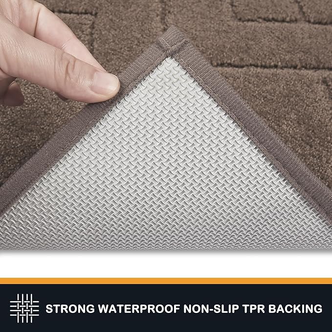 PURRUGS Dirt Trapping Door Mat 48" x 48", Non-Slip Machine Washable Entry Rug, Dog Doormat, Indoor Front Door Mat, Super Absorbent Entryway Rug for Muddy Shoes & Paws, Grayish Brown