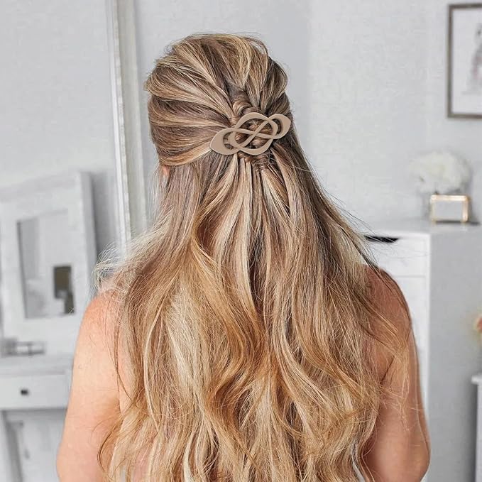 Khaki Hair Barrettes for Women 4packs Hair Clips French Hair Barrette Clip for Girls Vintage Hair Clips for Thick Thin Long Short Hair Stylish Hair Accessories for Women Girls