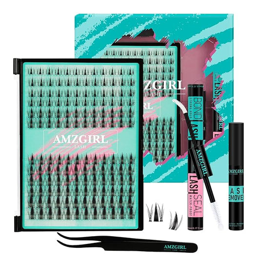 Manga Lash Clusters Kit 144PCS Fairy Eyelash Extension Kit with Lash Bond and Seal, Fake Eyelashes Clusters with Invisible Lashes Band, Lash Glue Remover and Lash Applicators (8-16mm Kit,White Bond)