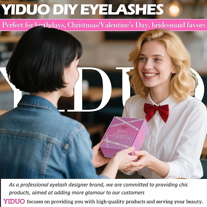 YlDUO 3 Style Lash Clusters Kit Wispy Clusters Eyelash Extensions Kit 10-18mm Individual Lashes Extension, DIY Natural Soft Thin Band Fake Eyelash Kit with Bond and Seal*2|Tweezers|Removers