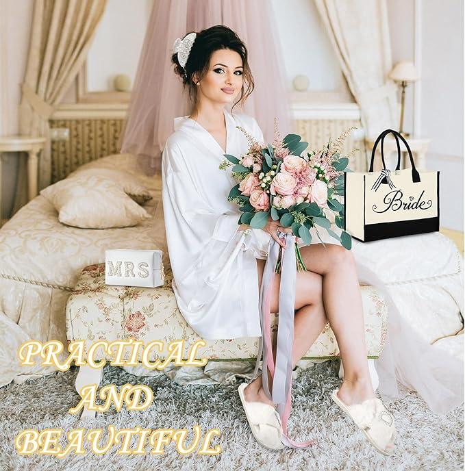 Bride to Be Gift Set, Bridal Shower Gift, MRS Gifts, Bachelorette Gifts for Bride, Bride Slippers I Do Slippers Bride Tote Bag Bride Makeup Bag MRS Makeup Bag Bride Cosmetic Bag Bride MRS Patch