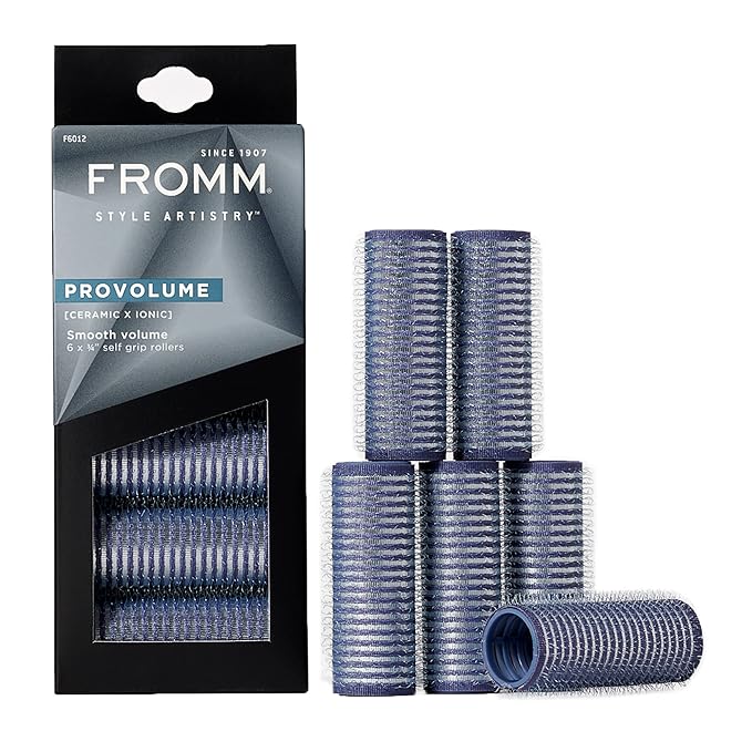 Fromm ProVolume .75" Self-Grip Ceramic Ionic Thermal Hair Rollers, 6 Count, Small Salon Quality Hair Curlers for Shorter Hair, Bangs and Tighter Curls