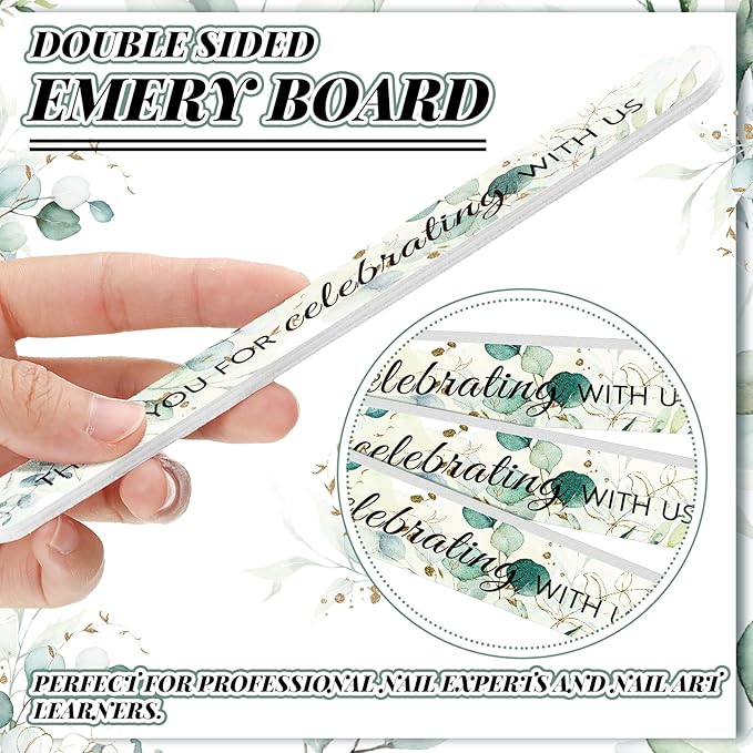 50 Pcs Wedding Bridal Shower Party Favors Bulk Nail Files Emery Boards for Guests Bridesmaid Bachelorette Party Favors Thank You for Celebrating with Us Game Prizes Gifts Bags Stuffers