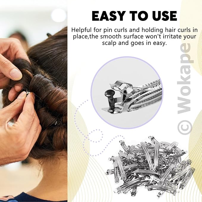 80Pcs 2.75 Inch French Barrette Hair Clips, 70mm Metal Hair Clips for DIY Hair Accessories Making