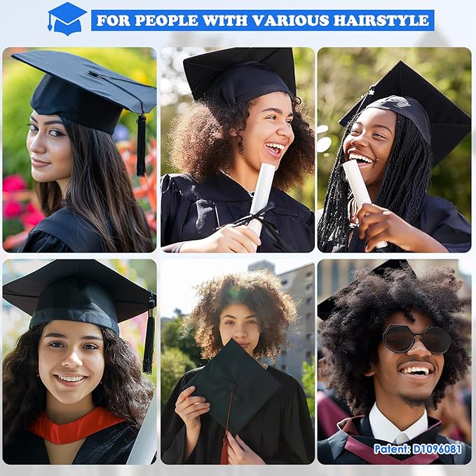 2 Pcs Graduation Cap Headband, Anti-fall Firm Hair Band for Graduation Cap, Graduation Gifts Hat Insert Accessories for Graduates, Students, Women