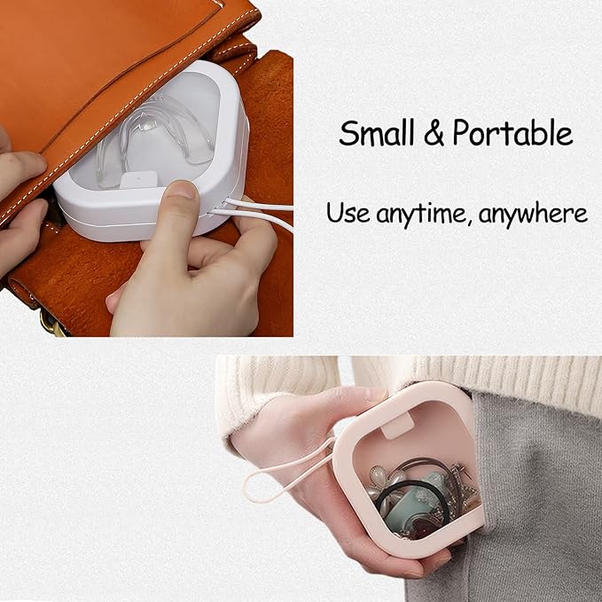 4 Pcs Hair Tie Organizer, Portable Hair Tie Containers Storage Box Small Stackable Hair Ties Qtip Travel Holder Cotton Swab Dispenser Hair Accessories Organizer for Girls (4PCS,white)