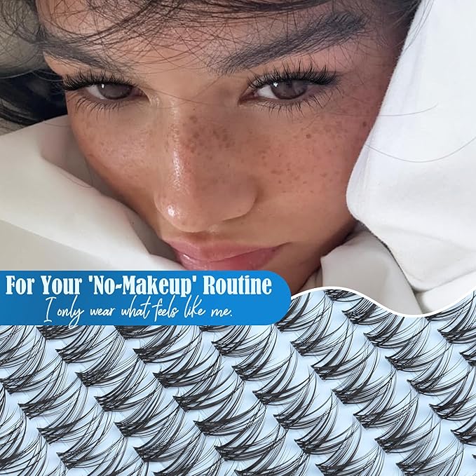 Wispy Lash Clusters Kit 10-12MM Natural Cluster Eyelash Extensions 192PCS DIY Lash for Everyday Wear, with Invisible Clear Band & Lifted CC Curl | Includes Lash Bond and Seal Glue & Precision Tweezers