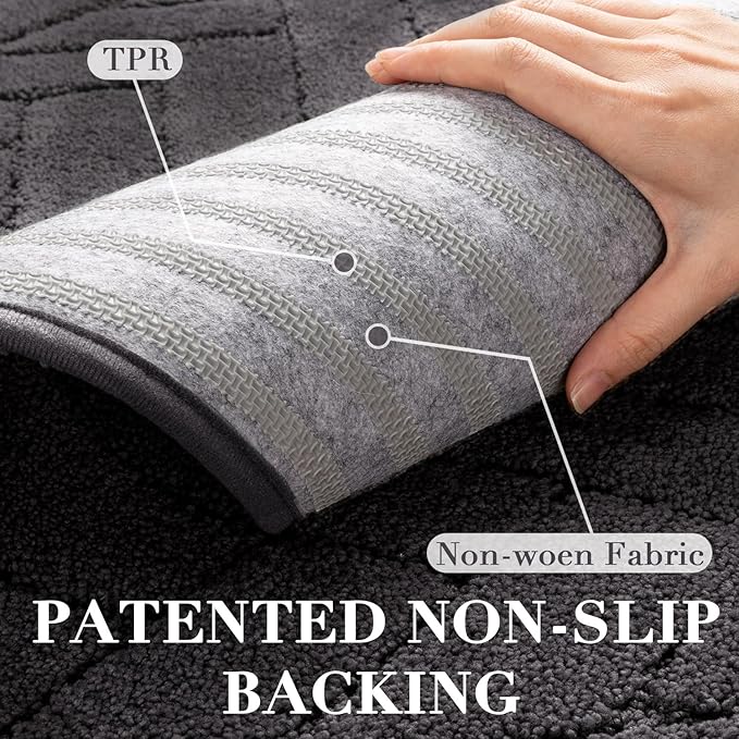 Tindbea Extra Large Dog Mat for Muddy Paws,Absorbs Moisture Dirt Non-Slip Washable Mud Mat for Dogs,Soft Rubber Backing Front Inside Pet Rug for Entryway, Mud Dog Paws, Patio(47"x71",Charcoal)