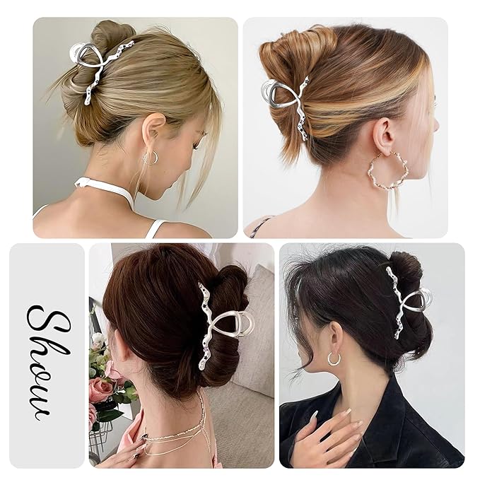 Large Metal Hair Claw Clips for Thick Hair 4.7 Inch Big Matte Metal Hair Clip for Women Strong Hold Claw Barrettes for Long Hair New Hair Accessories (Style 1)