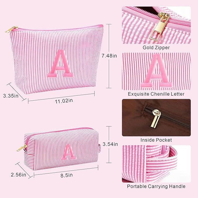 Sister Birthday Gifts for Girls - Travel Makeup Bag, Big Sister Gifts for Girls 6-12 Year Old Girl Gift Teen Girl Gifts Trendy Stuff, Personalized Cute Stuff Initial Makeup Bags, Purple r S