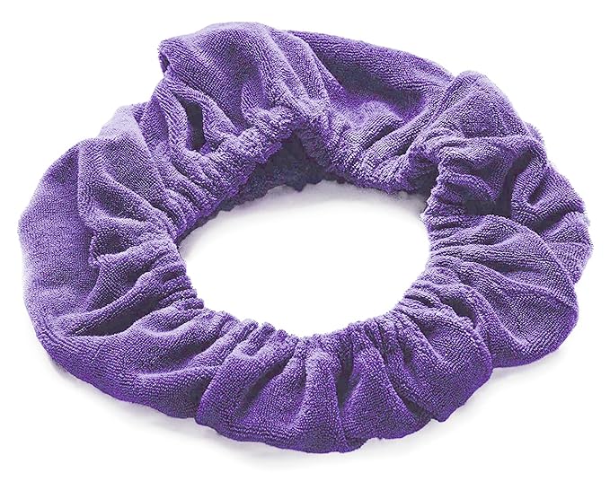 Tassi Reusable Spa Headband Wrap for Women - Hair Holder for Washing Face, Skincare, Makeup, Facials & Cleansing - Keeps Hair Back with No Mess or Marks - One Size Fits All - NxNPurple