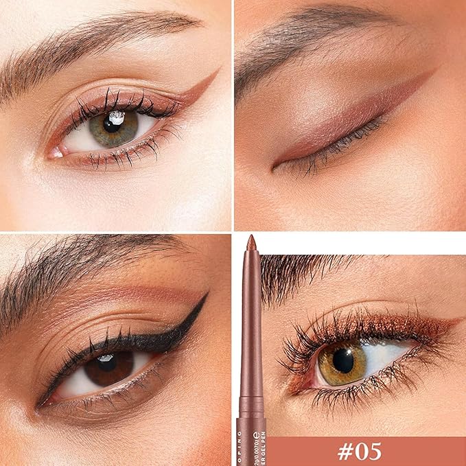 Quick-Drying Smooth-Glide Cream Eyeliner Set, 12 Versatile Shades Available, Waterproof Smudge-Proof Long-Lasting, Beginner-Approved, Safe for Sensitive Eyes & All Skin Types #05