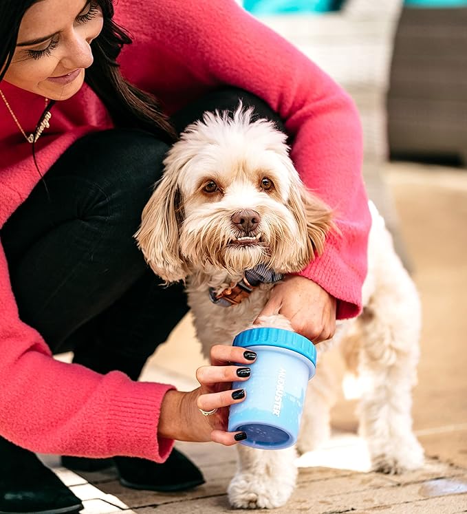 Dexas MudBuster Portable Dog Paw Cleaner - Premium Quality, Blue, Small Size for Pet Supplies and Accessories