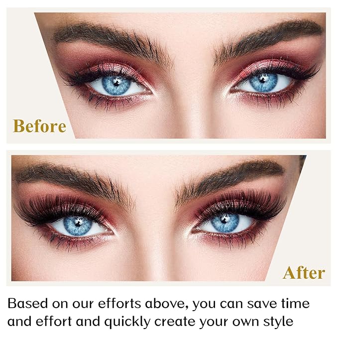 Lash Clusters B02 C Curl 16mm DIY Eyelash Extensions 72 Clusters Lashes C D Curl B&Qaugen Mega Volume Individual Lashes Eyelash Clusters Extensions Individual Lashes Cluster DIY at Home (NM-C-16mm)