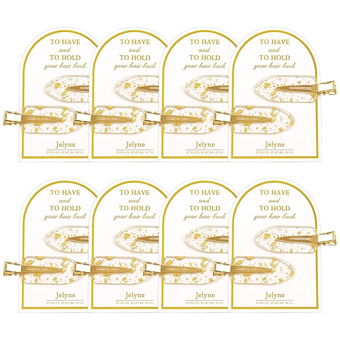 16PCS No Bend Hair Clips and Glitter Gold Bangs Clips - Makeup Ready Hair Setting Kit with Bridesmaid Proposal Gift