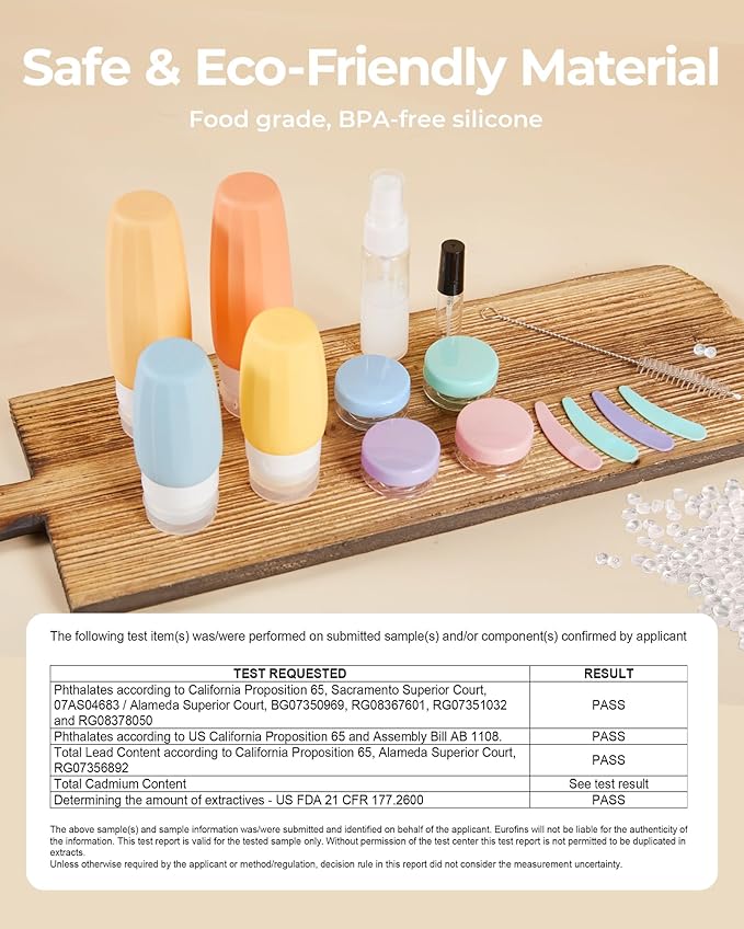 BAGSMART 18 Pack TSA Approved Travel Bottles for Toiletries, Leak Proof Silicone Travel Size Containers Bottles for Shampoo, Rose Pink