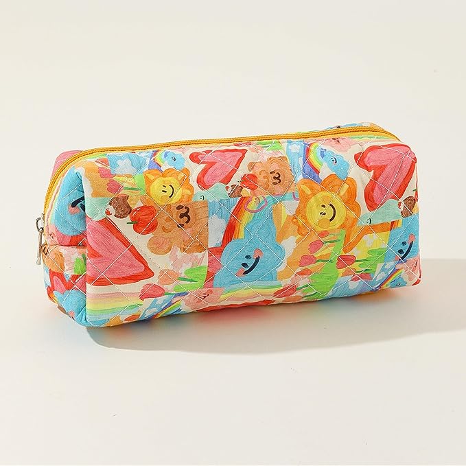 Pencil Case Pen Case Office College School Storage Bag Pouch Holder Box Organizer Makeup Pouch Cosmetic Bag Aesthetic Cute Pencil Case for Girls Boys Kids (J)