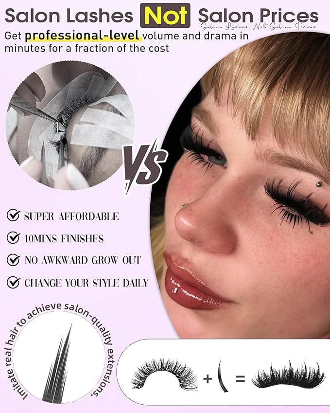 Lash Clusters with Spikes Wispy Cluster Eyelash Extensions with Bottom Lashes D Curl 150D Eyelash Clusters Volume Cluster Lashes 222PCS Fluffy Individual Lashes by Boahankuke