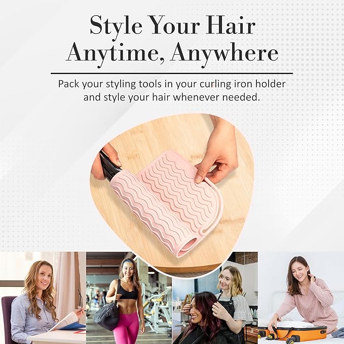 Vanity Accessories - Heat Resistant Mat – Silicone Flat Iron & Curling Iron Holder, Non-Slip Vanity Mat & Hot Tool Mat for Home, Salon, or Travel Use