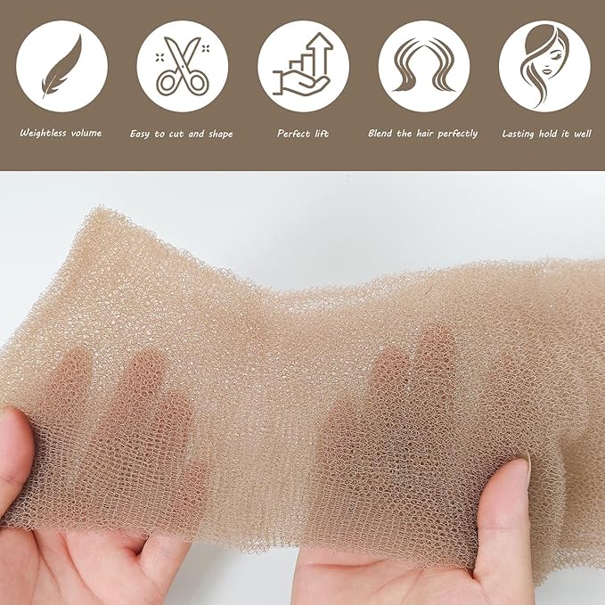 Hair Sponge for Updo Tan with 200pcs pin Hair Filler Padding for Updo (Apricot)