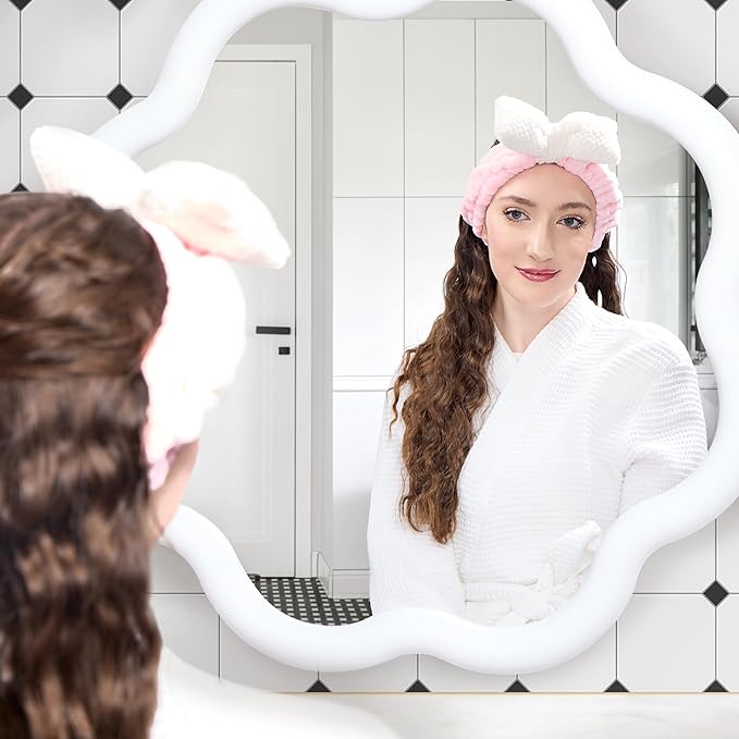 Disney Spa Headband, Soft, Plush, Adjustable, and Fun Hair Accessory for Skincare and Makeup Routines, Alice by Belle Maison