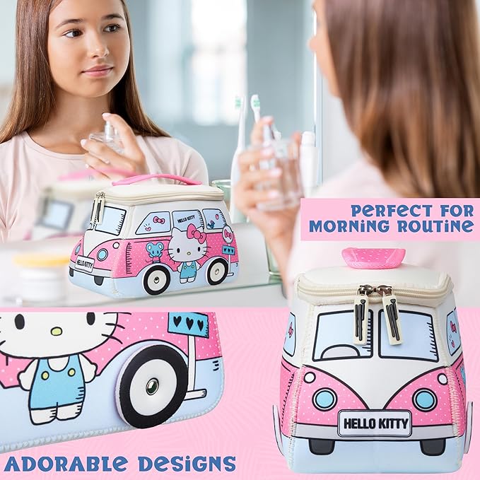 Get Trend Hello Kitty Toiletry Bag, Valentines Day Gifts for Women, Teens, Travel Essentials, Girls Makeup Bag Airplane, Cruise Essentials, Travel Accessories (Multi Hello Kitty)