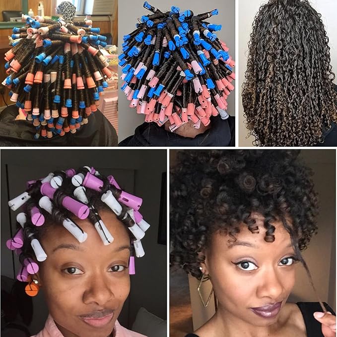 60 Pcs Hair Perm Rods Set 6 Sizes Perm Rods For Long Short Hair,Plastic Cold Wave Rollers For Hairdressing Hair Styling Tools