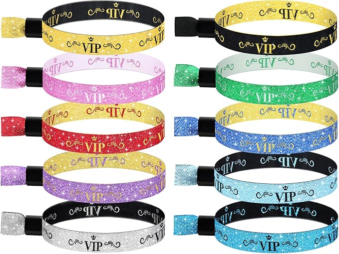 100 Colored VIP Wristbands for Concerts & Parties, Lightweight Disposable Wrist Strap (Multicolor)