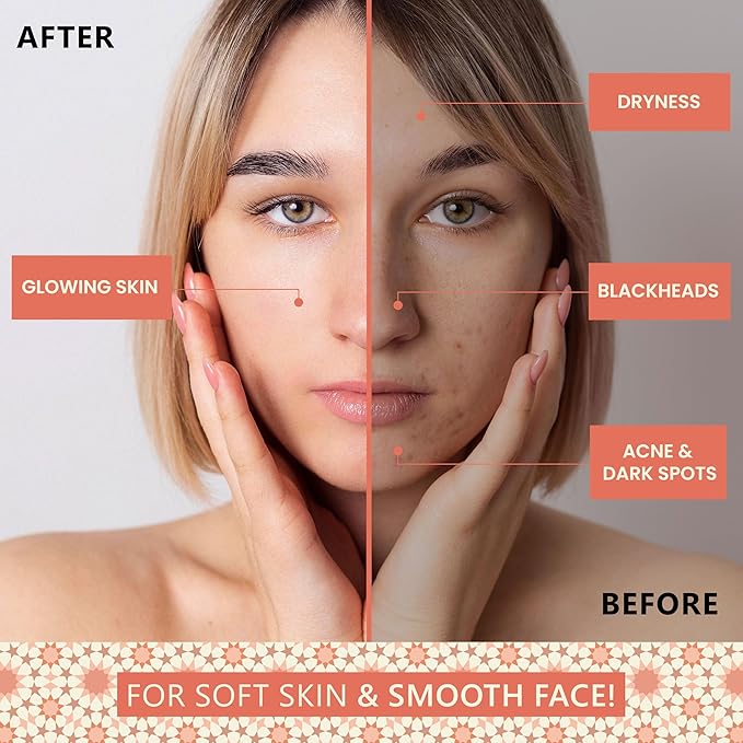 Face Scrubber Exfoliator – Gentle Face Exfoliator Scrubber & Facial Brush for Cleaning and Exfoliating – Moroccan Clay & Sabra Fabric Pad for Smooth Radiant Skin, Men & Women