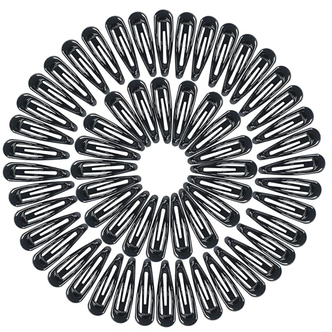 30,60 80 Pack Black 2 Inch Women Metal Snap Hair Clips Accessories No Slip Hair Barrettes Girls Women Hair Accessories (Black-1 60PCS)