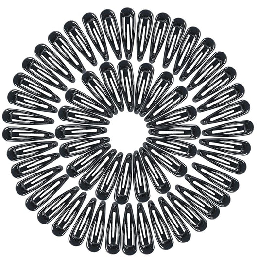30,60 80 Pack Black 2 Inch Women Metal Snap Hair Clips Accessories No Slip Hair Barrettes Girls Women Hair Accessories (Black-1 60PCS)
