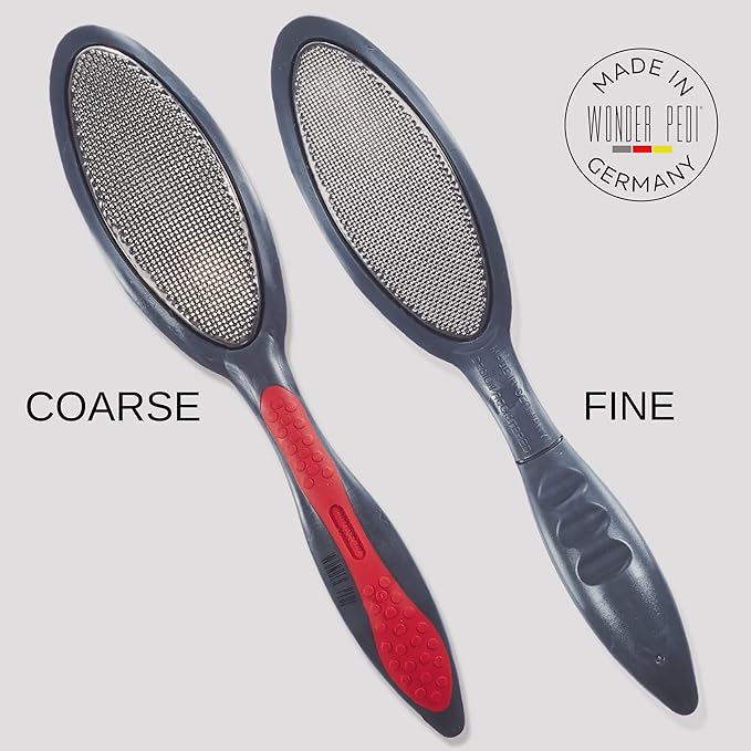Double Sided Foot File - Made in Germany Feet Scrubber and Feet Softener Callus Remover Spay., Red, 1.0 Count