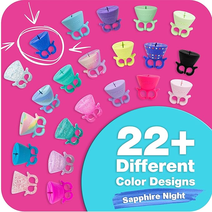 tweexy Wearable Nail Polish Holder Ring - Ideal Gift for Teenage Girls - Nail Polish Holder Stand for Manicure & Pedicure, Fingernail Painting - Nail Polish Accessories (Sapphire Night)