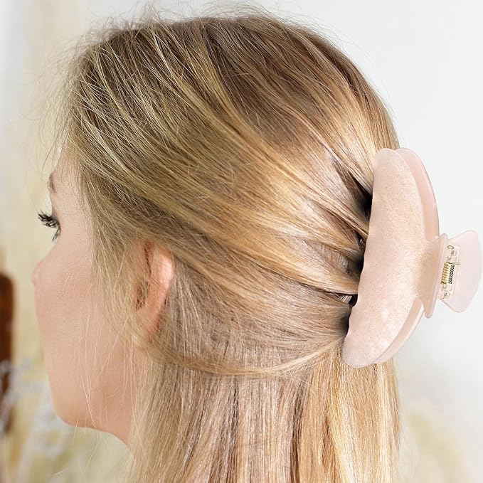 8 Pcs Large Acrylic Hair Claw Clips for Women Non-slip Strong Hold Jaw Clamps for Thick or Thin Hair(Starry Sky,Fresh Color)