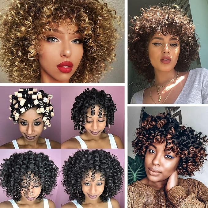 Perm Rods Large Hair Rollers for Natural Long Short Hair Styling Tool Hair Curlers Beige Color