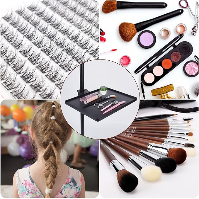Lash Tray Holder 10.6 x 8 inches, Adjustable Lash Trays for Lash Extensions Lash Trays Organizer Adjustable Plastic Essential Organizer Stand for Lash Techs Mirror Tablet Holder for Salon or Homes Use