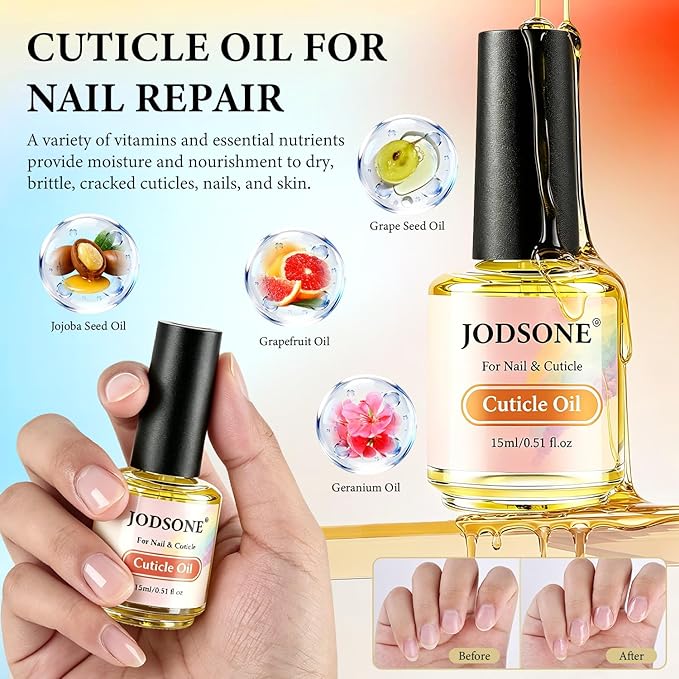 JODSONE Gel Nail Polish Remover Kit Set with 15ml Gel Nail Polish Remover,Cuticle Oil,Latex Tape,Cuticle Removers Liquid,Cuticles Trimmer,Removers Manicure Tool Set for Home Use,No Soaking Wrapping
