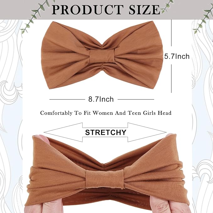 Kachanaa 6 Packs New Wide Headbands for Women's Hair,Non-Slip Soft Elastic Bandeau Hair Bands Makeup Yoga Workout Running Sweat Hair Wraps Fashion Hair Accessories